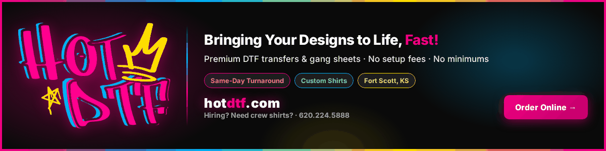 Hot DTF – premium DTF transfers & custom shirts in Fort Scott, KS. Order online at hotdtf.com